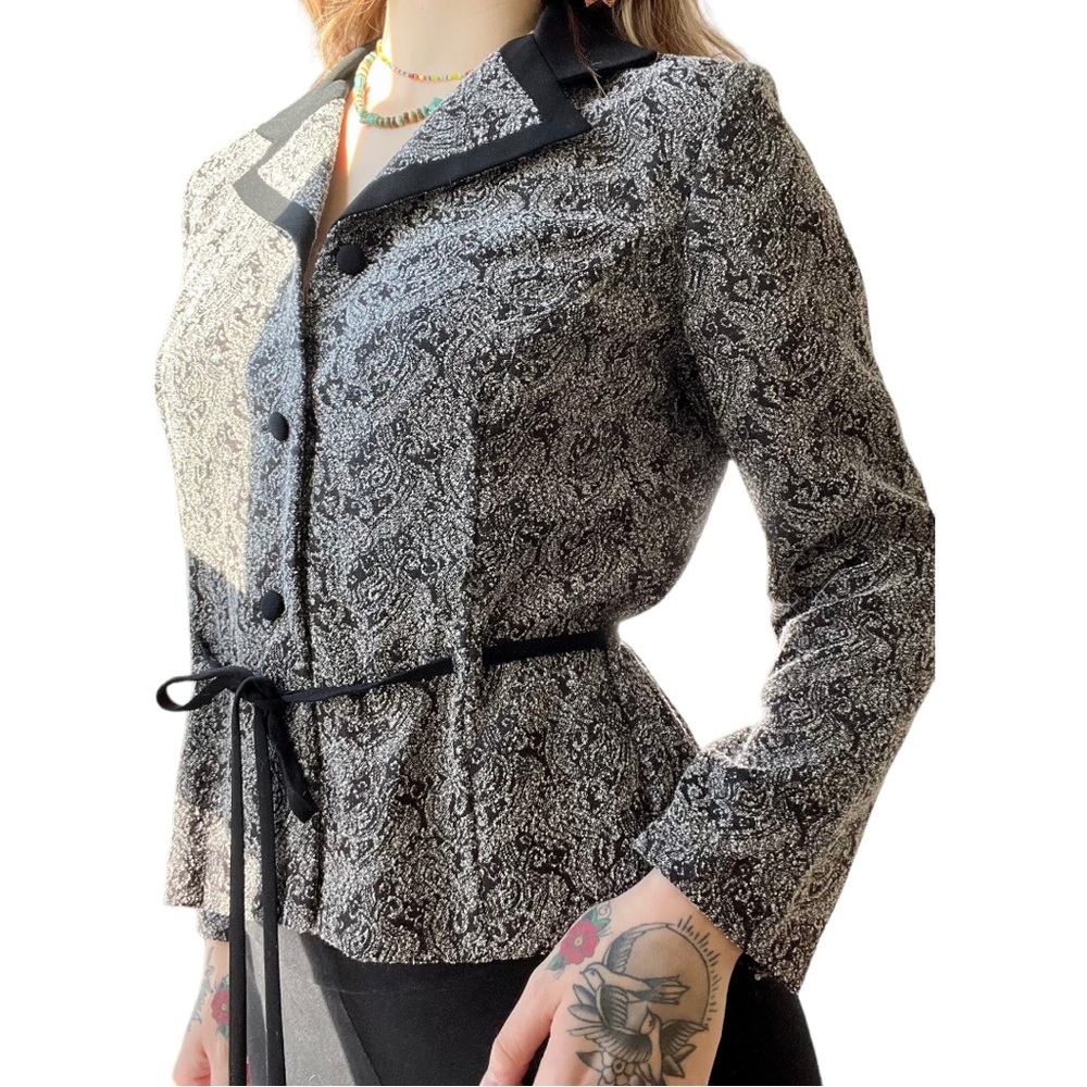 90s Vintage Grey Marble Button Up Blazer • Size Small/Medium 🖤🩶